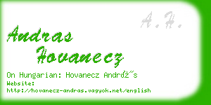 andras hovanecz business card